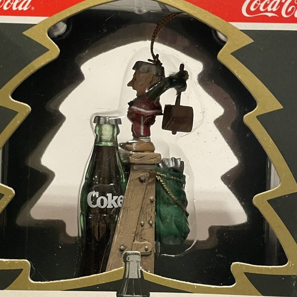 Coca Cola "Tops on Refreshment" Soda Elf 1995 Bottling Works Christmas Ornament
